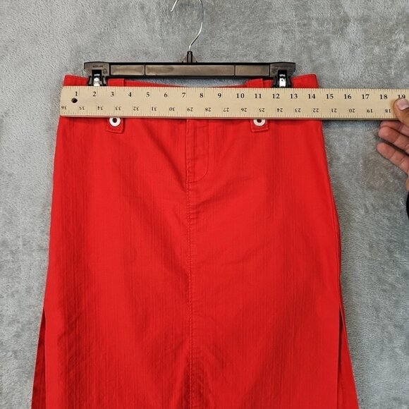 Armani Exchange Pencil Skirt Womens Size 4 Orange Side Slits Stretch VTG Y2K - Picture 6 of 7